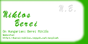 miklos berei business card