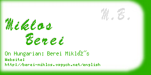 miklos berei business card